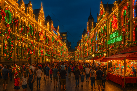 Famous Christmas Light Street in Melbourne