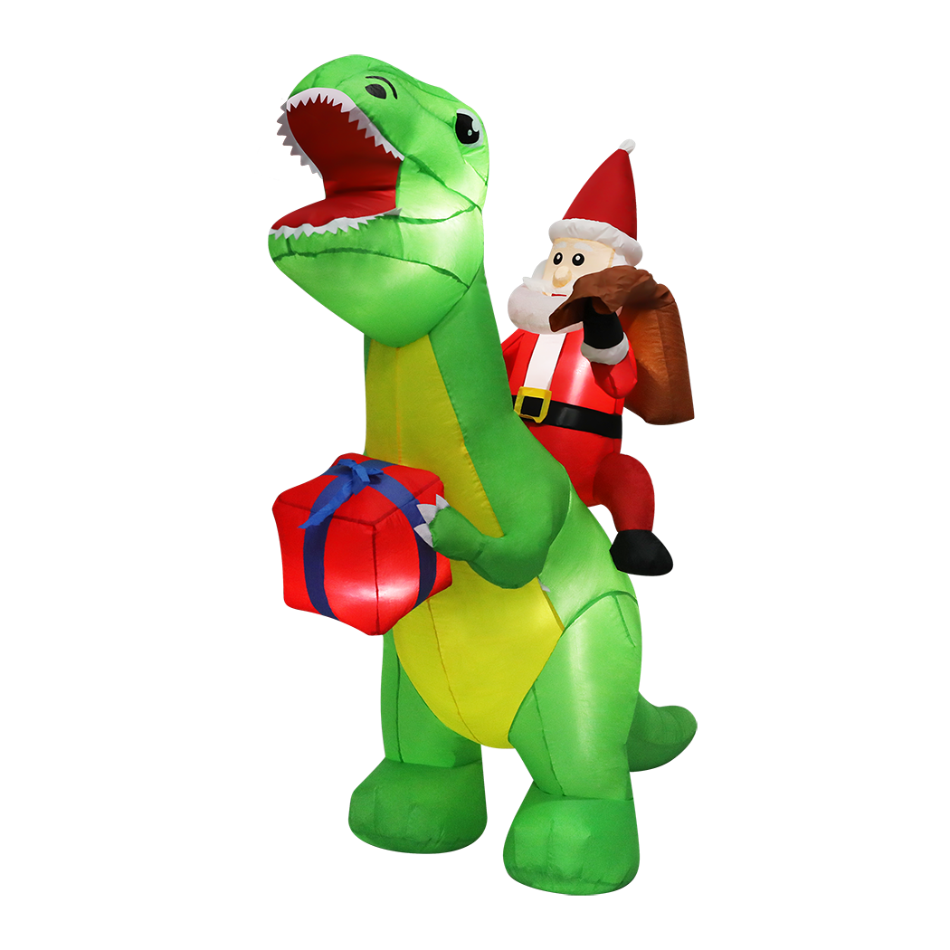 Santaco Christmas Inflatables Outdoor Santa Claus Riding Dinosaur Lights D�cor-1942353655252520968