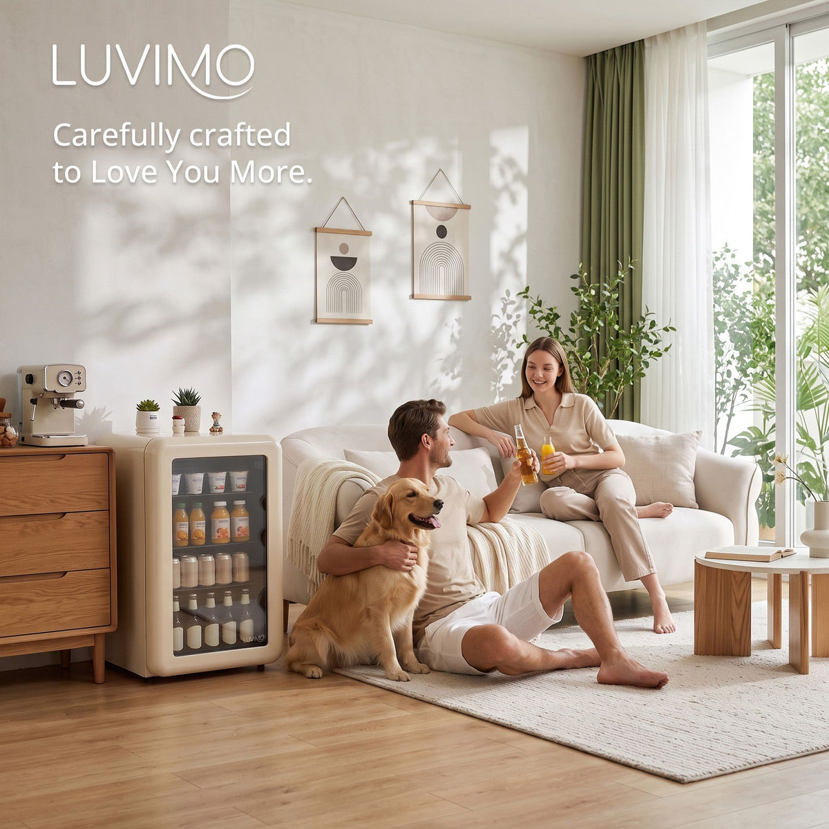 LUVIMO 70L Bar Fridge Mini Refrigerator Glass Door Aesthetics Cooler