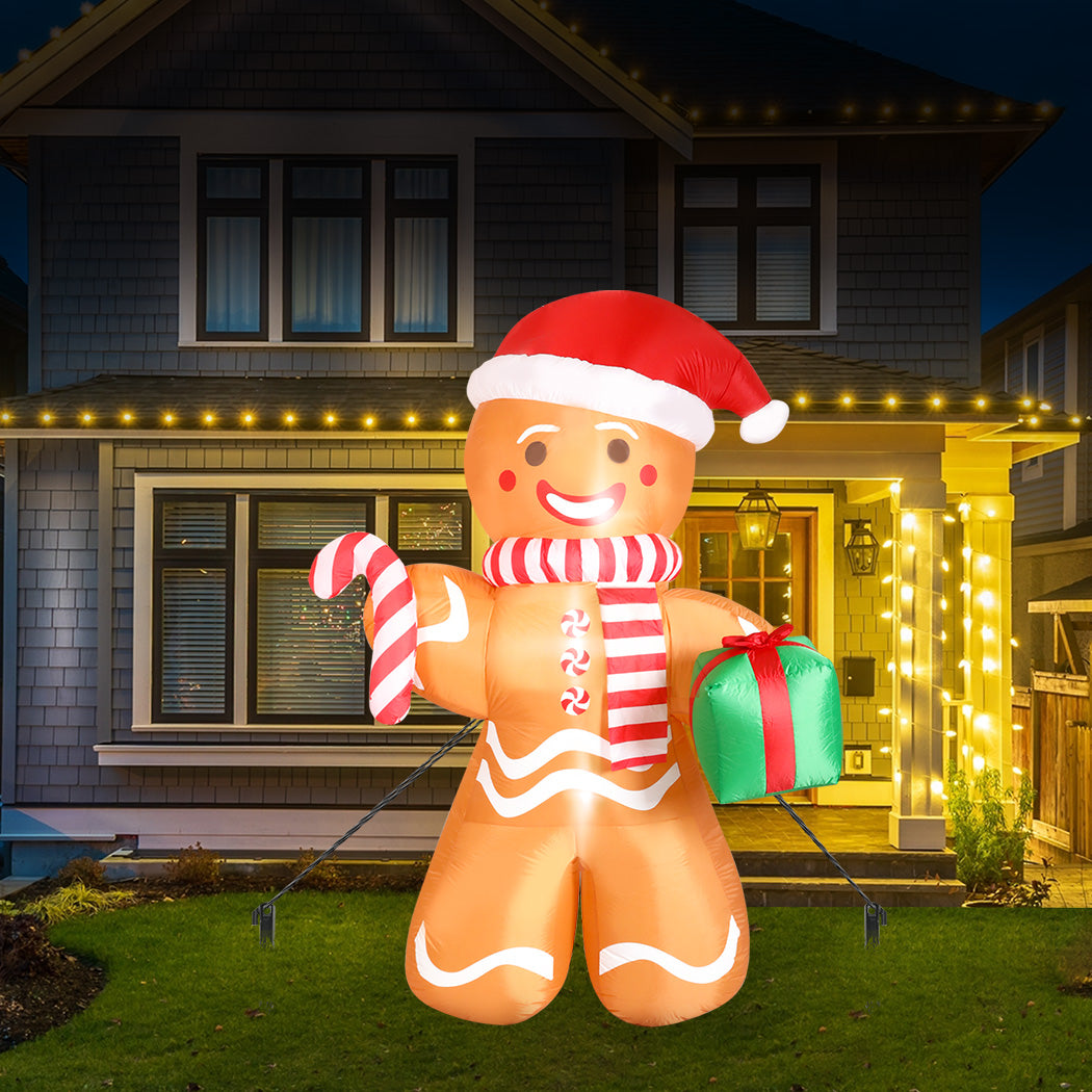 Santaco Christmas Inflatable Outdoor Gingerbread Man 2.5M-1942353655051194374