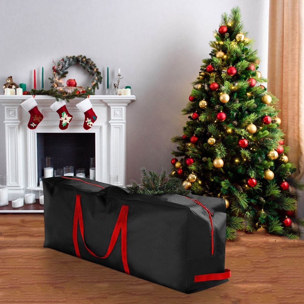 Christmas Tree Storage Bag - Enduring Waterproof Xmas Holiday Tree Bag with Handles - Artificial Christmas Tree Storage Box, Garland Storage Container - 4 Ft
