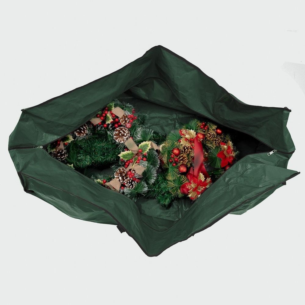 Christmas Tree Storage Bag, Fits 7.5 Ft Artificial Trees, Plastic Waterproof Christmas Tree Bag For Storage Box For Xmas, With Strong Durable Handles and Label Card Slot - Green
