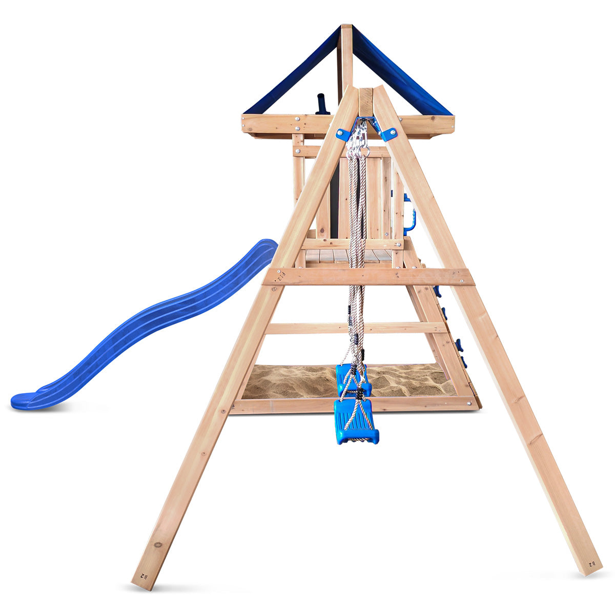 Lifespan Kids Hazelbrook Swing Set & Playground with 1.8m Slide (Blue)