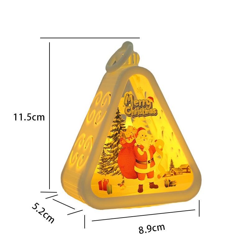 White Elk Charming Christmas Scene Mini Lanterns (Set of 3) - Battery Operated LED Lights for a Cozy Holiday Glow