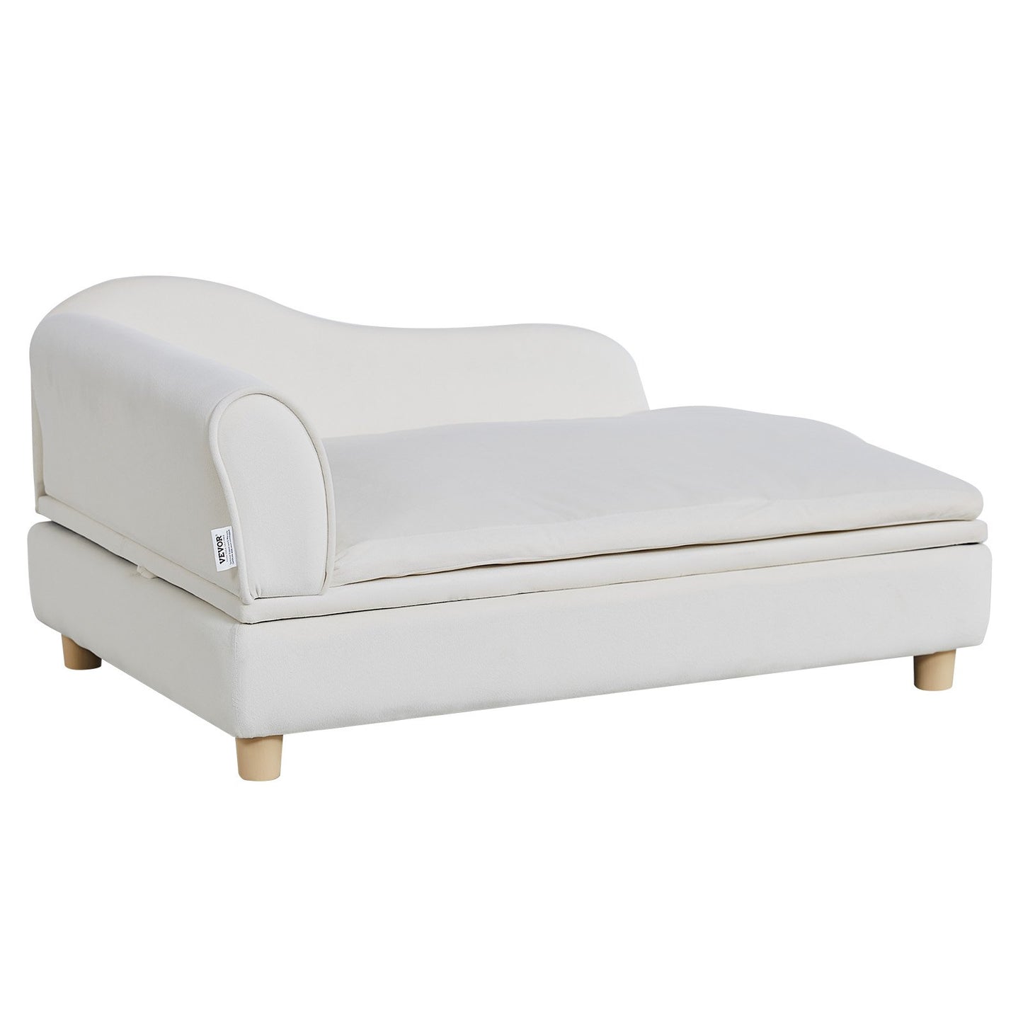 VEVOR Pet Sofa, Dog Couch for Large-Sized Dogs and Cats, 36x23x16 inch Soft Velvety Dog Sofa Bed, 50 kg Loading Cat Sofa, White