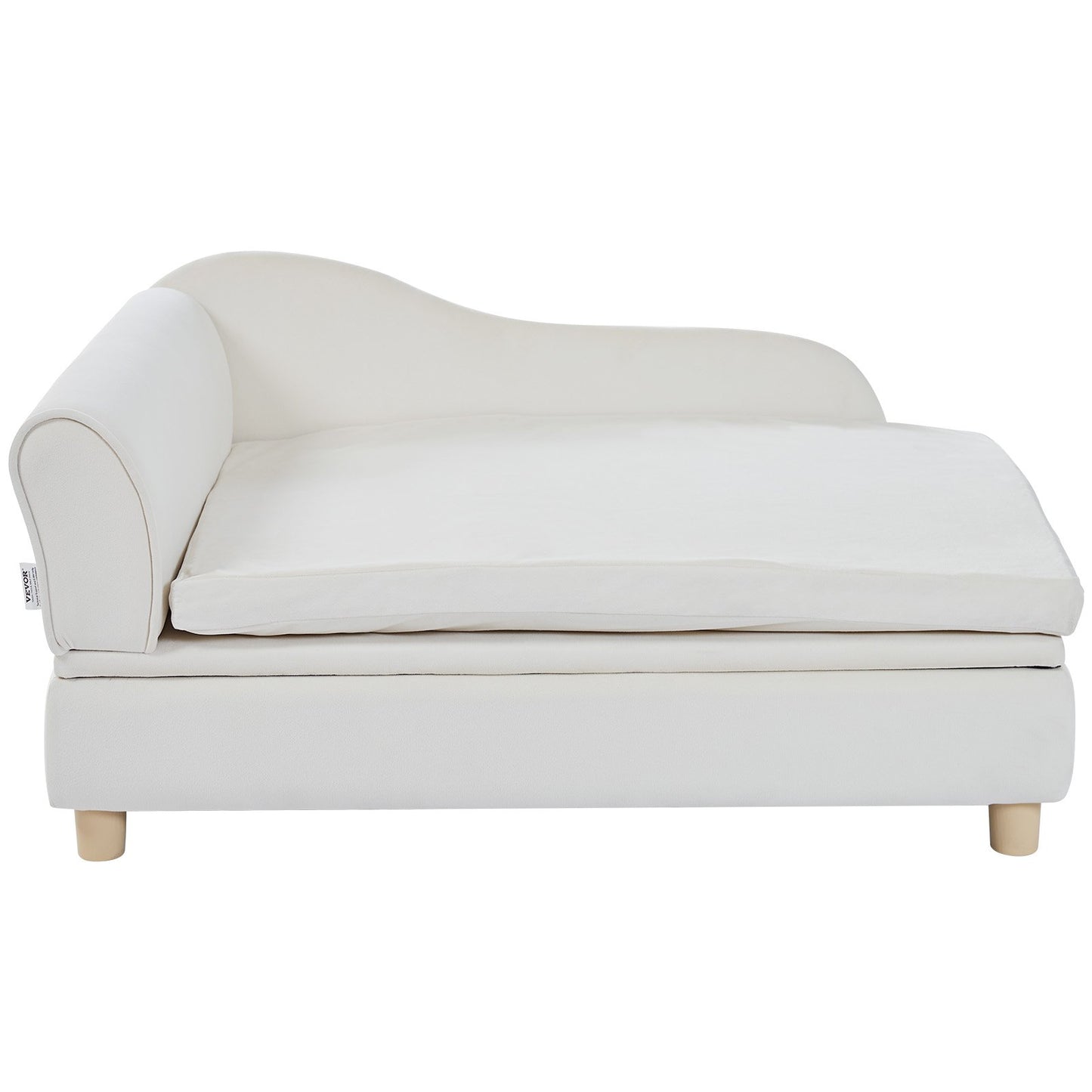 VEVOR Pet Sofa, Dog Couch for Large-Sized Dogs and Cats, 36x23x16 inch Soft Velvety Dog Sofa Bed, 50 kg Loading Cat Sofa, White