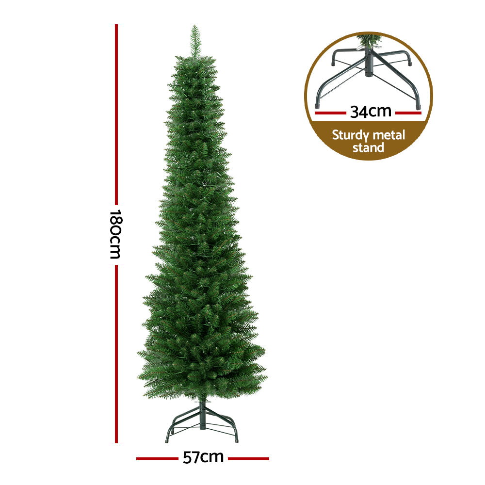 Glory Christmas Tree 1.8m Pre-Lit 200 LED Lights Xmas Tree Decorations by Jingle Jollys