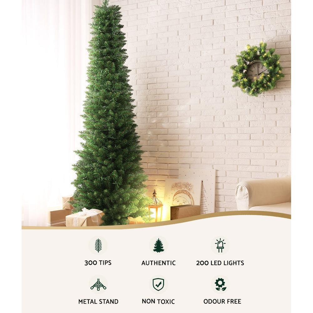 Glory Christmas Tree 1.8m Pre-Lit 200 LED Lights Xmas Tree Decorations by Jingle Jollys