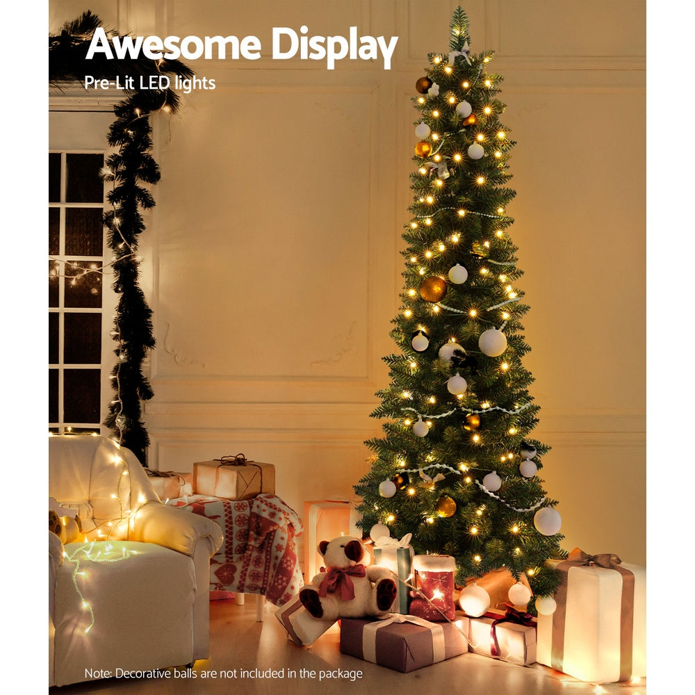 Glory Christmas Tree 1.8m Pre-Lit 200 LED Lights Xmas Tree Decorations by Jingle Jollys