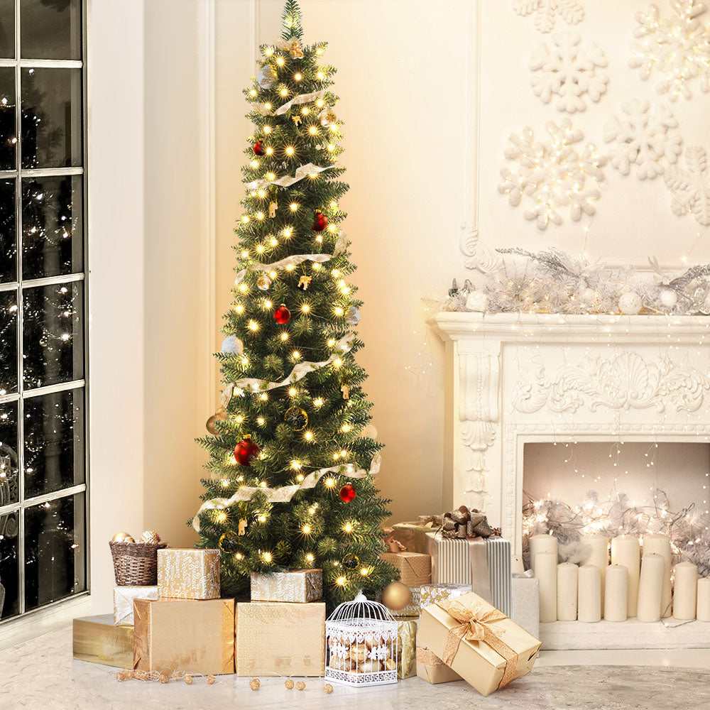 Glory Christmas Tree 1.8m Pre-Lit 200 LED Lights Xmas Tree Decorations by Jingle Jollys