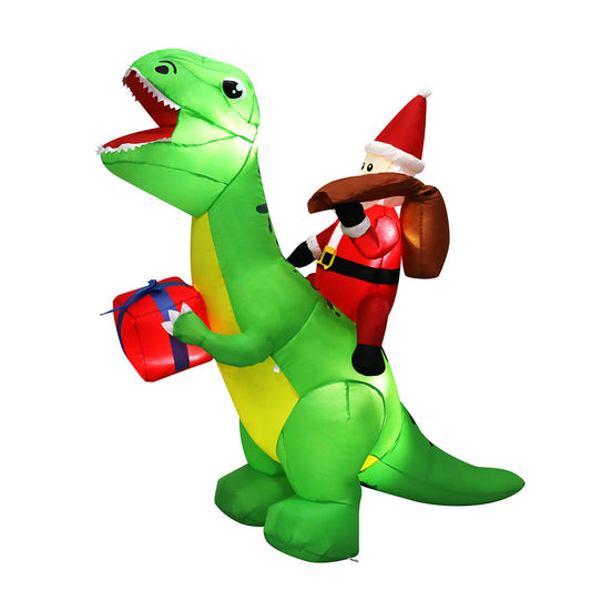 Santaco Christmas Inflatables Outdoor Santa Claus Riding Dinosaur Lights D�cor-1942353655252520961