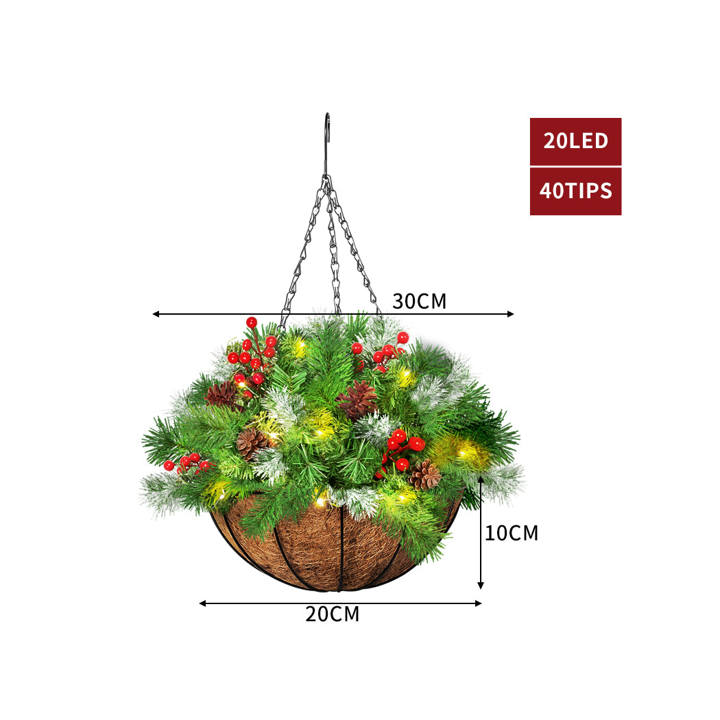 Santaco Christmas Hanging Basket Ornaments 20CM-1942353776585347074