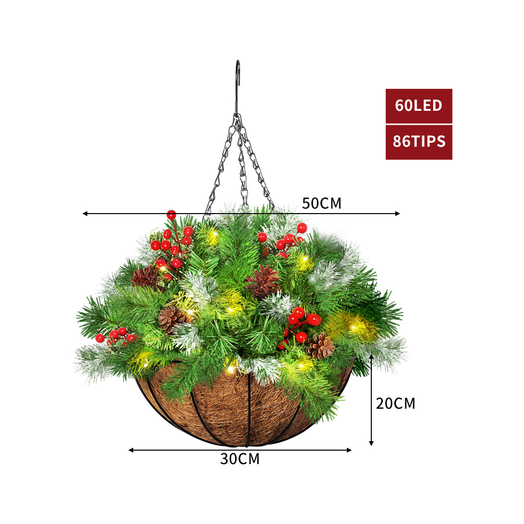 Santaco Christmas Hanging Basket Ornaments 30CM-1942353776937668610