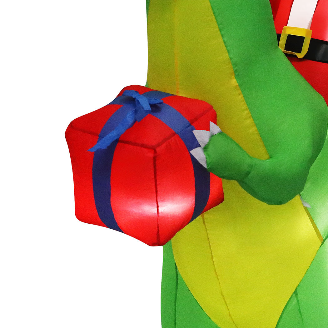 Santaco Christmas Inflatables Outdoor Santa Claus Riding Dinosaur Lights D�cor-1942353655252520964