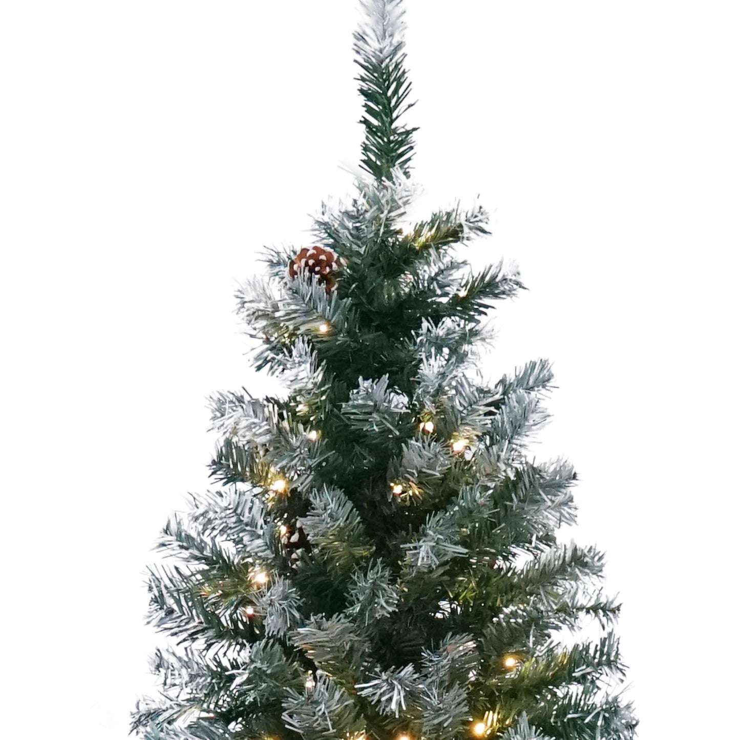 Christabelle 1.8m Pre Lit LED Snowy Christmas Tree Decor with Pine Cones Xmas Decorations
