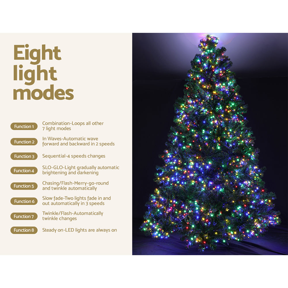 Jingle Jollys Christmas Tree 2.4M Xmas Tree with 3190 LED Lights Multi Colour - Christmas Outlet Online