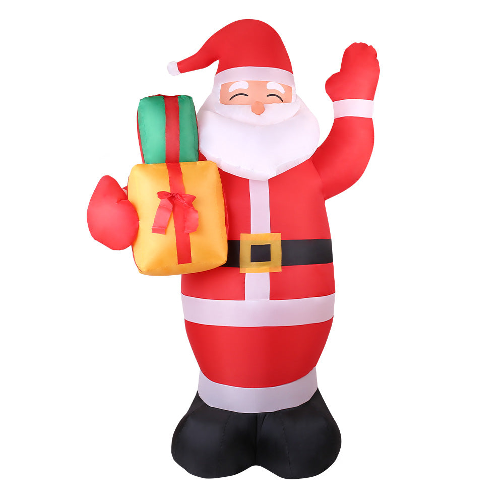 Jingle Jollys Christmas Inflatable Santa 2.4M Outdoor Xmas Decorations Lights - Christmas Outlet Online