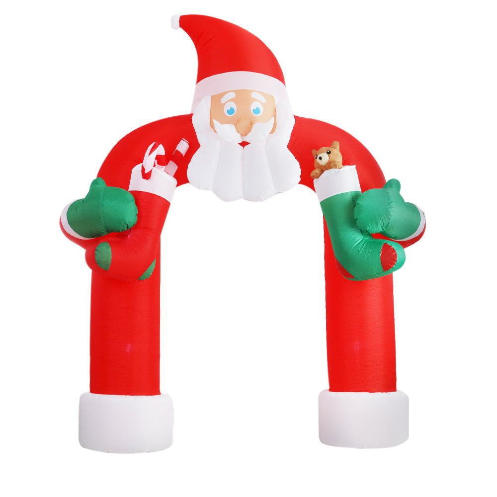 Jingle Jollys Christmas Inflatable Santa Archway 2.3M Outdoor Decorations Lights - Christmas Outlet Online