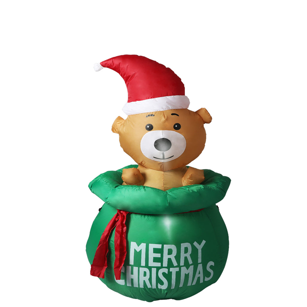 Santaco Inflatable Christmas Decorations Bubbly Bear 1.5M LED Lights Xmas Party - Christmas Outlet Online
