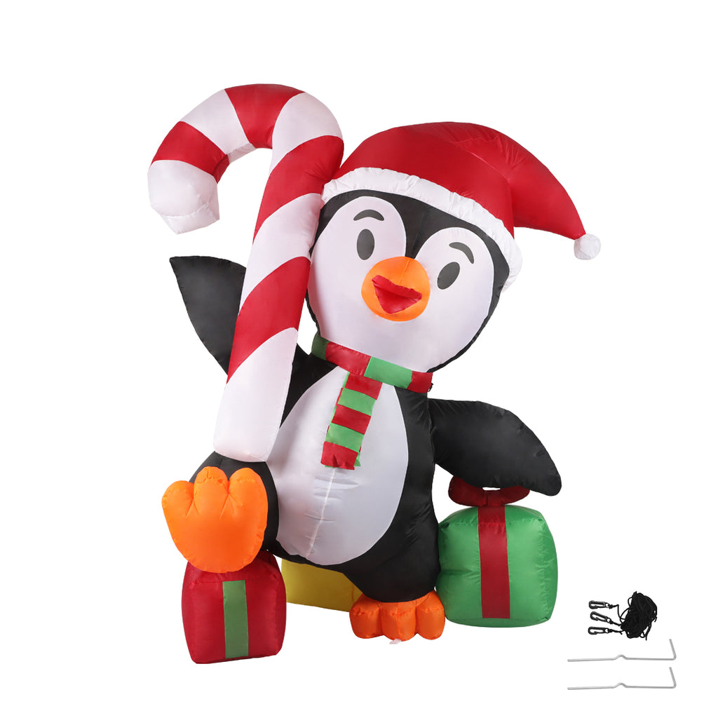 Santaco Inflatable Christmas Decor Happy Penguin 1.8M LED Lights Xmas Party - Christmas Outlet Online
