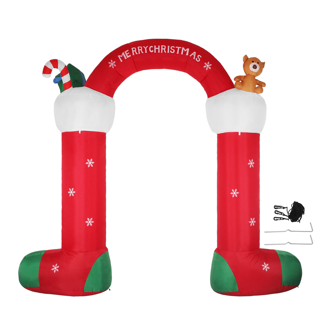 Santaco Christmas Inflatable Decor Stocking Arch 3M LED Lights Xmas Party - Christmas Outlet Online