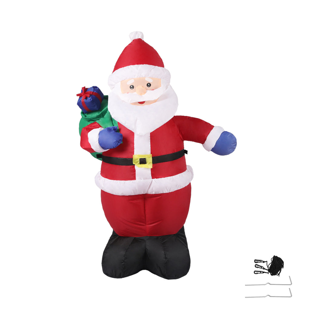 Santaco Inflatable Christmas Decor Sack Santa 1.2M LED Lights Xmas Party - Christmas Outlet Online