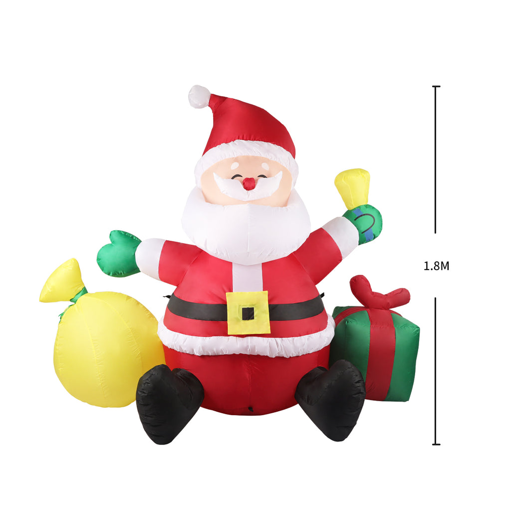 Santaco Inflatable Christmas Outdoor Decorations Santa LED Lights Xmas Party - Christmas Outlet Online