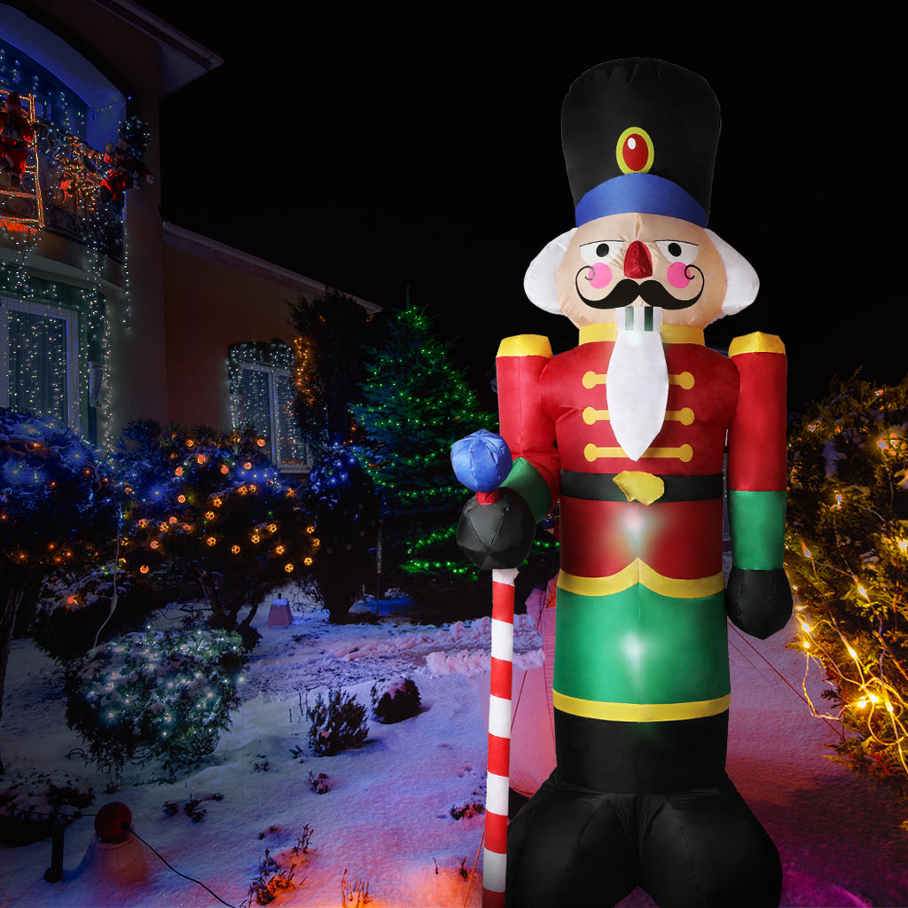 Santaco Inflatable Christmas Decorations Nutcracker 2.4M LED Lights Xmas Party - Christmas Outlet Online