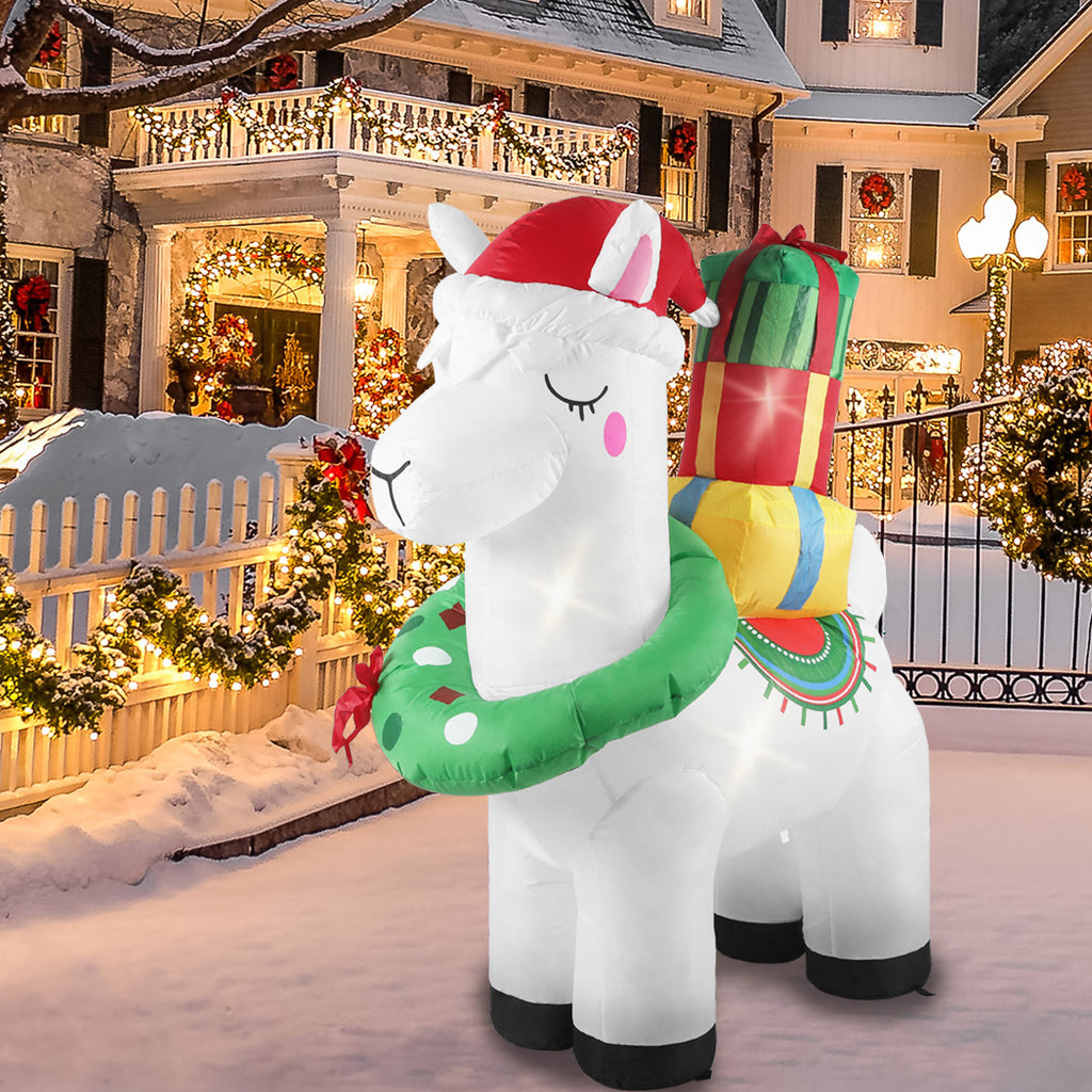 Santaco Inflatable Christmas Decor Christmas Llama 1.5M LED Lights Xmas Party - Christmas Outlet Online