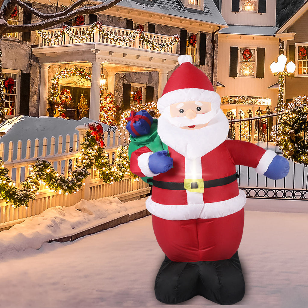 Santaco Inflatable Christmas Decor Sack Santa 1.2M LED Lights Xmas Party - Christmas Outlet Online
