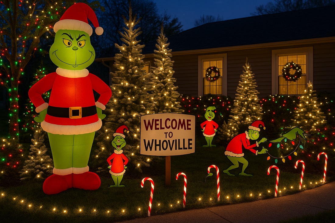 outdoor grinch christmas decorations