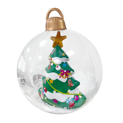 Inflatable Christmas Ornaments PVC Ball, 24 Inch Large Christmas Inflatables Decorations Outdoor Ball Inflatable Ornaments for Outdoor Holiday Home Yard