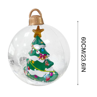 Inflatable Christmas Ornaments PVC Ball, 24 Inch Large Christmas Inflatables Decorations Outdoor Ball Inflatable Ornaments for Outdoor Holiday Home Yard