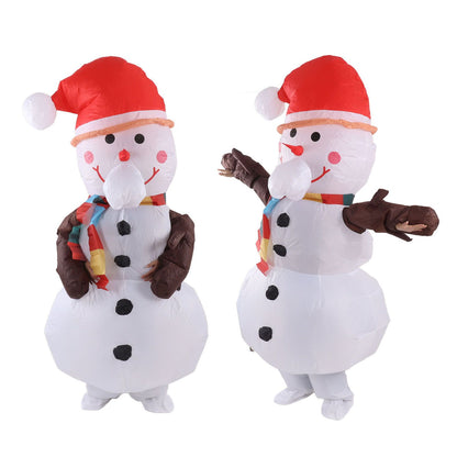 Inflatable Christmas Costume Funny Blow Up Christmas Party Doll Suit for 150‑190cm Adult Cosplay Tree Branch Snowman
