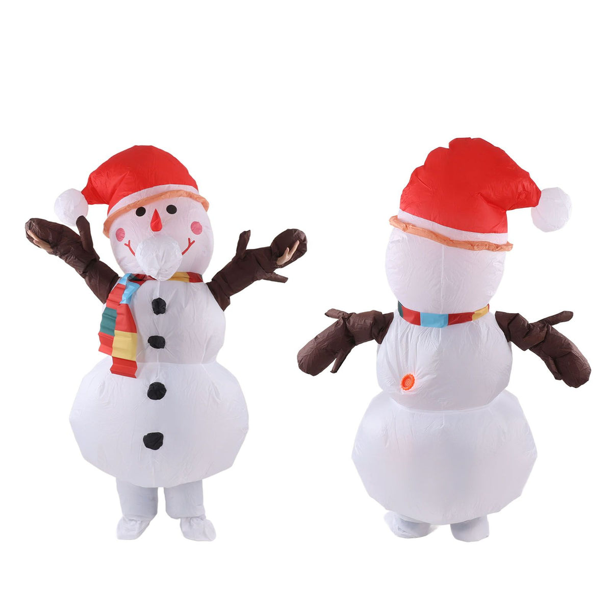 Inflatable Christmas Costume Funny Blow Up Christmas Party Doll Suit for 150‑190cm Adult Cosplay Tree Branch Snowman