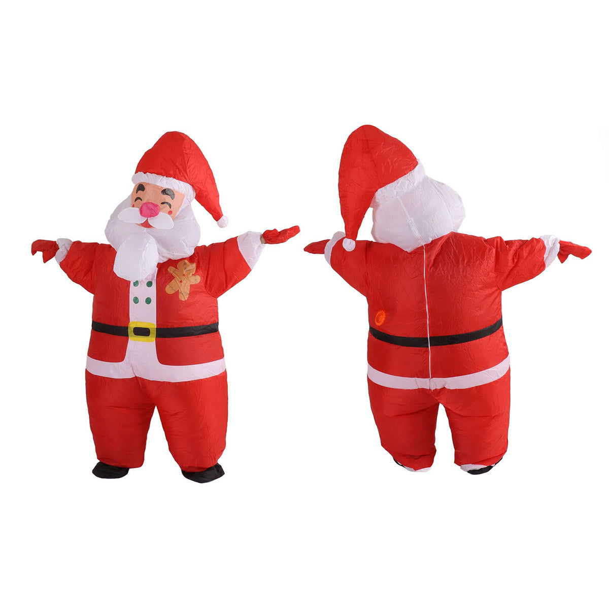 Inflatable Christmas Costume Funny Blow Up Christmas Party Doll Suit for 150‑190cm Adult Cosplay Big Head Santa