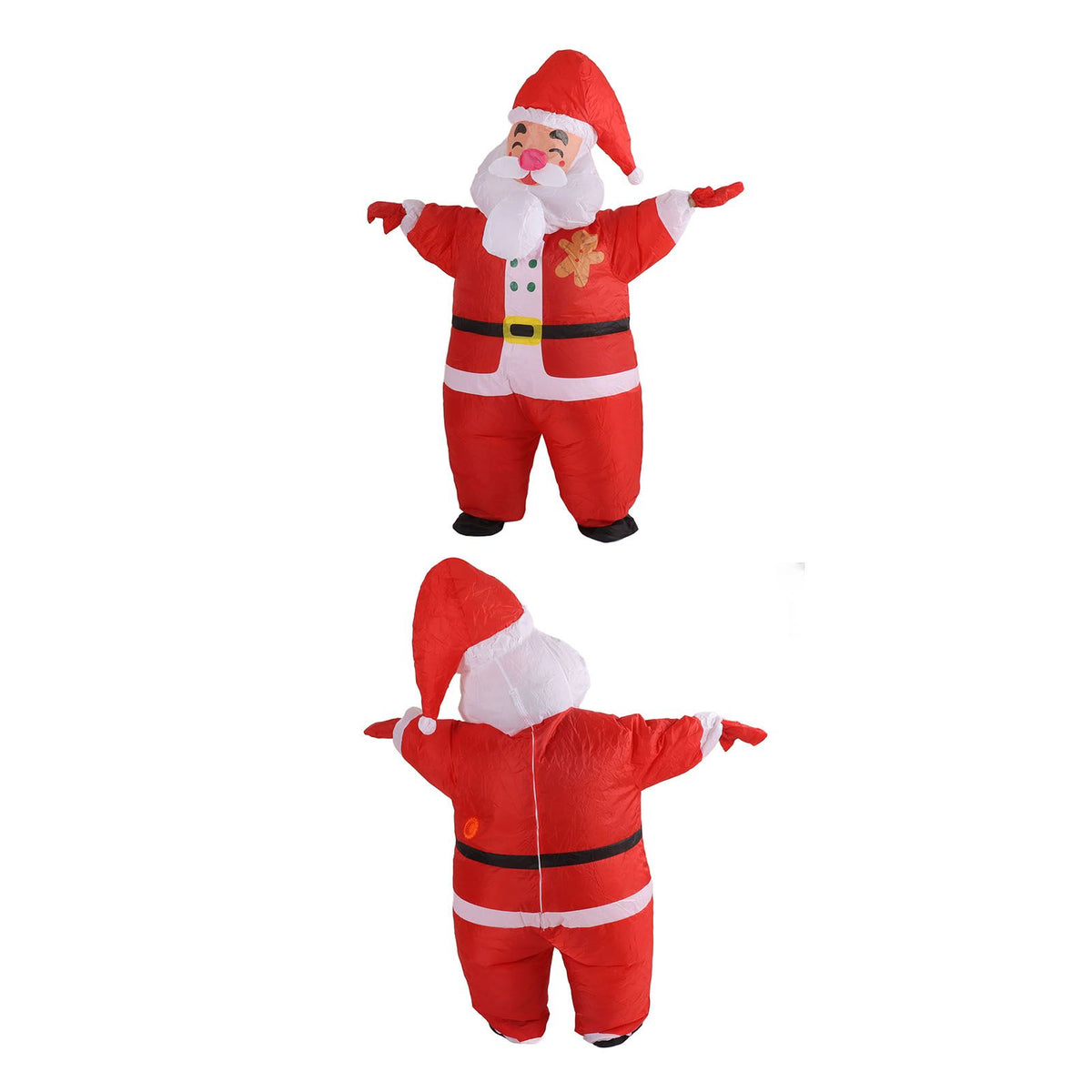 Inflatable Christmas Costume Funny Blow Up Christmas Party Doll Suit for 150‑190cm Adult Cosplay Big Head Santa
