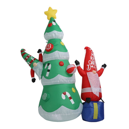 1.8m Dwarf and Christmas Tree Inflatable Decoration IP44 Christmas Outdoor Inflatable Decoration with Blower and LED Light AU Plug 100‑240V