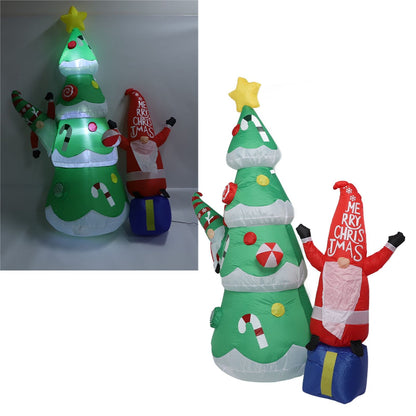 1.8m Dwarf and Christmas Tree Inflatable Decoration IP44 Christmas Outdoor Inflatable Decoration with Blower and LED Light AU Plug 100‑240V