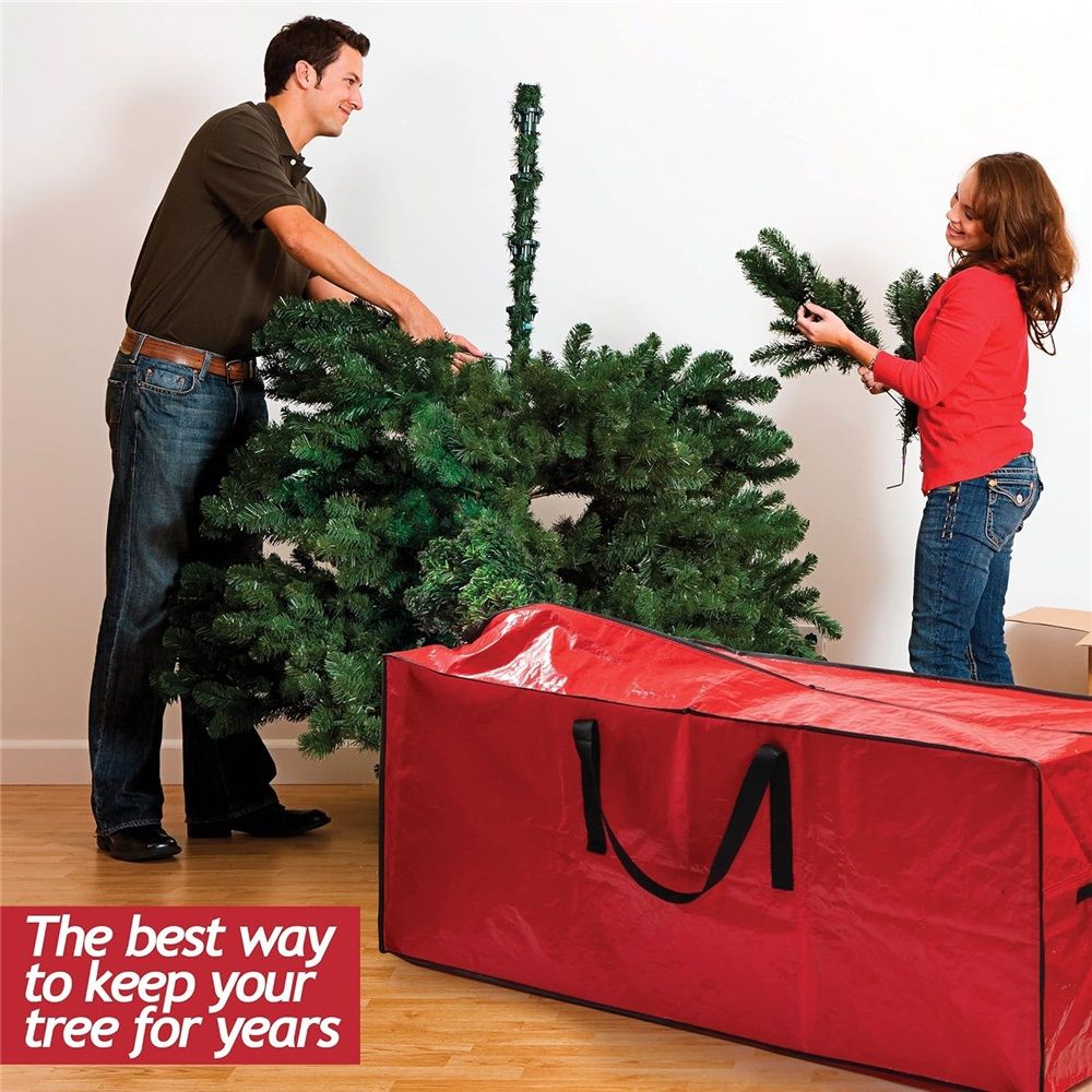 Large Christmas Tree Storage Bag, 48.03 inch Christmas Trees Bag Waterproof Dustproof Artificial Tree Bags with Zippers and Handles Wide Opening
