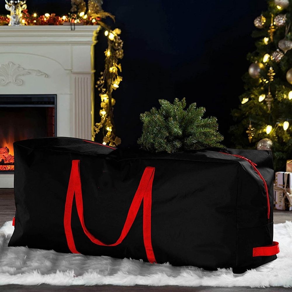 Christmas Tree Storage Bag - Enduring Waterproof Xmas Holiday Tree Bag with Handles - Artificial Christmas Tree Storage Box, Garland Storage Container - 4 Ft
