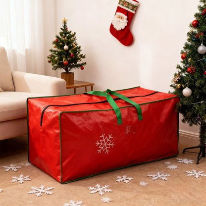 7ft Christmas Tree Storage Bag, Heavy Duty Extra Large Artificial Christmas Tree Bag with Reinforced Handles and Dual Zippers Wide Opening, Red