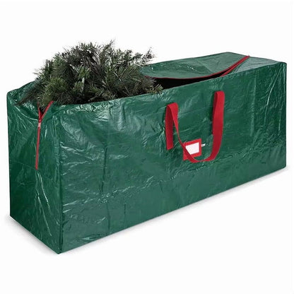 Christmas Tree Storage Bag, Fits 7.5 Ft Artificial Trees, Plastic Waterproof Christmas Tree Bag For Storage Box For Xmas, With Strong Durable Handles and Label Card Slot - Green