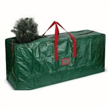 Christmas Tree Storage Bag, Fits 7.5 Ft Artificial Trees, Plastic Waterproof Christmas Tree Bag For Storage Box For Xmas, With Strong Durable Handles and Label Card Slot - Green
