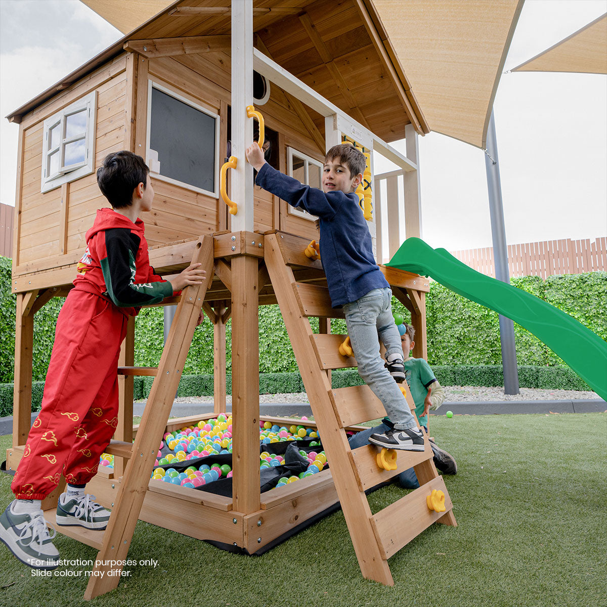 Lifespan Kids Warrigal Cubby House with 2.2m Slide (White)