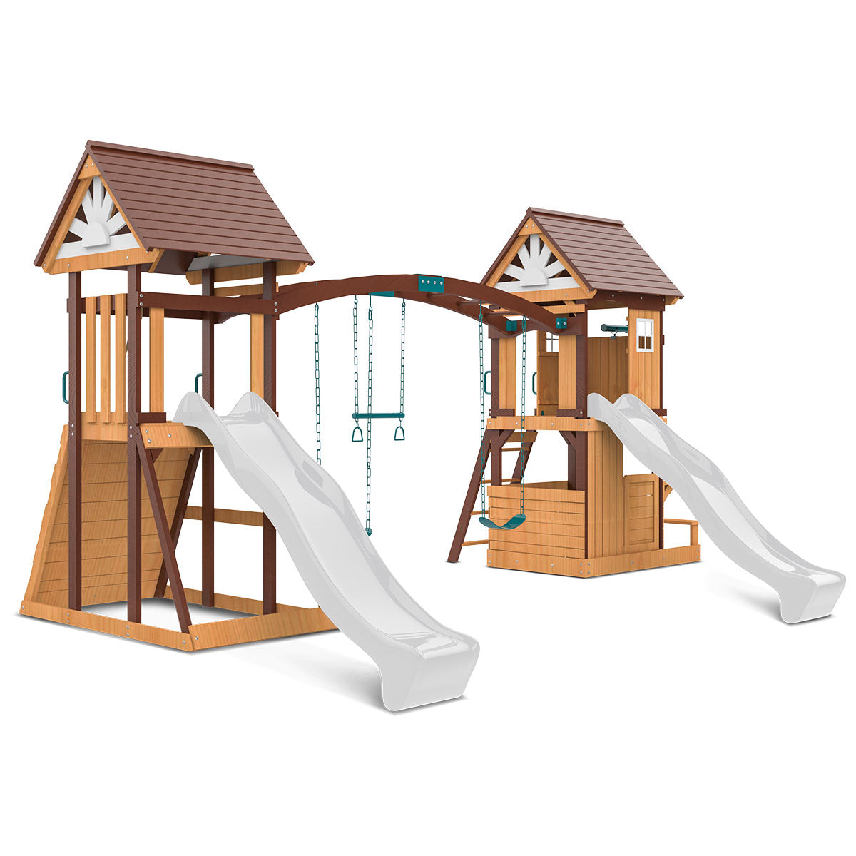 Lifespan Kids Armadale Swing Set & Play Centre with Two 2.2m Slide (White)