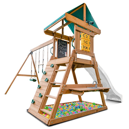 Lifespan Kids Birmingham Swing Set & Play Centre with 2.2m Slide (White)