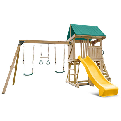 Lifespan Kids Carindale Swing Set & Play Centre with 2.2m Slide (Yellow)