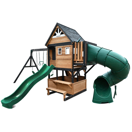 Claremont Swing Set & Play Centre with 2.2m Slide (Green) by Lifespan Kids