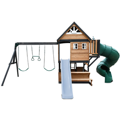Lifespan Kids Claremont Swing Set & Play Centre with 2.2m Slide (Pastel Blue)